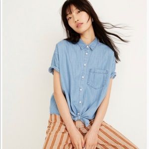 Madewell Denim Tie Front Courier Shirt M